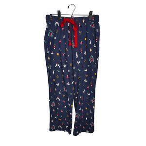 Joules Tea & Crumpets Holiday Christmas Printed‎ Pajama Pants Small Cute Blue